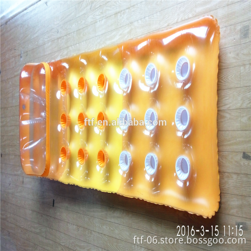 yellow PVC transparent the water inflatable lounge chair,inflatable air mattres,inflatable floating mat,ice bucket